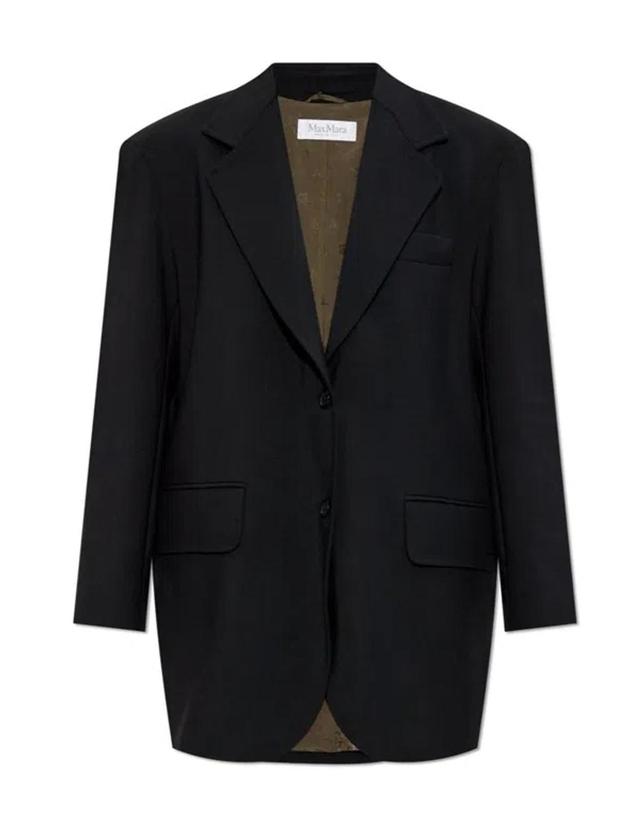 Suez Single Breast Wool Blend Blazer In Black Product Image