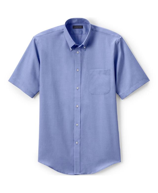 Lands End Mens School Uniform Short Sleeve No Iron Pinpoint Dress Shirt Product Image