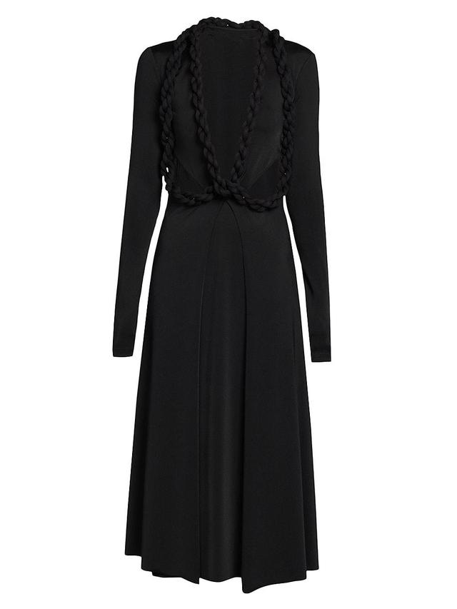 Stella McCartney Braided Trim Long Sleeve Cutout Dress Product Image