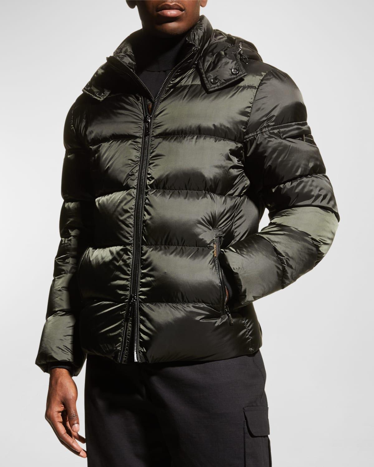 MooRER Men's Goose Down Bomber Jacket - Size: 56 EU (46 US) - GREEN Product Image