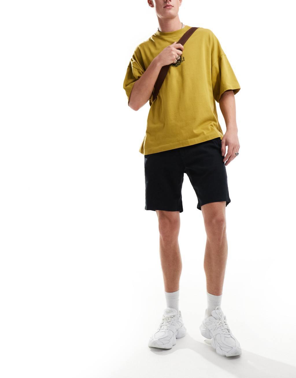 Selected Homme linen mix shorts in black Product Image