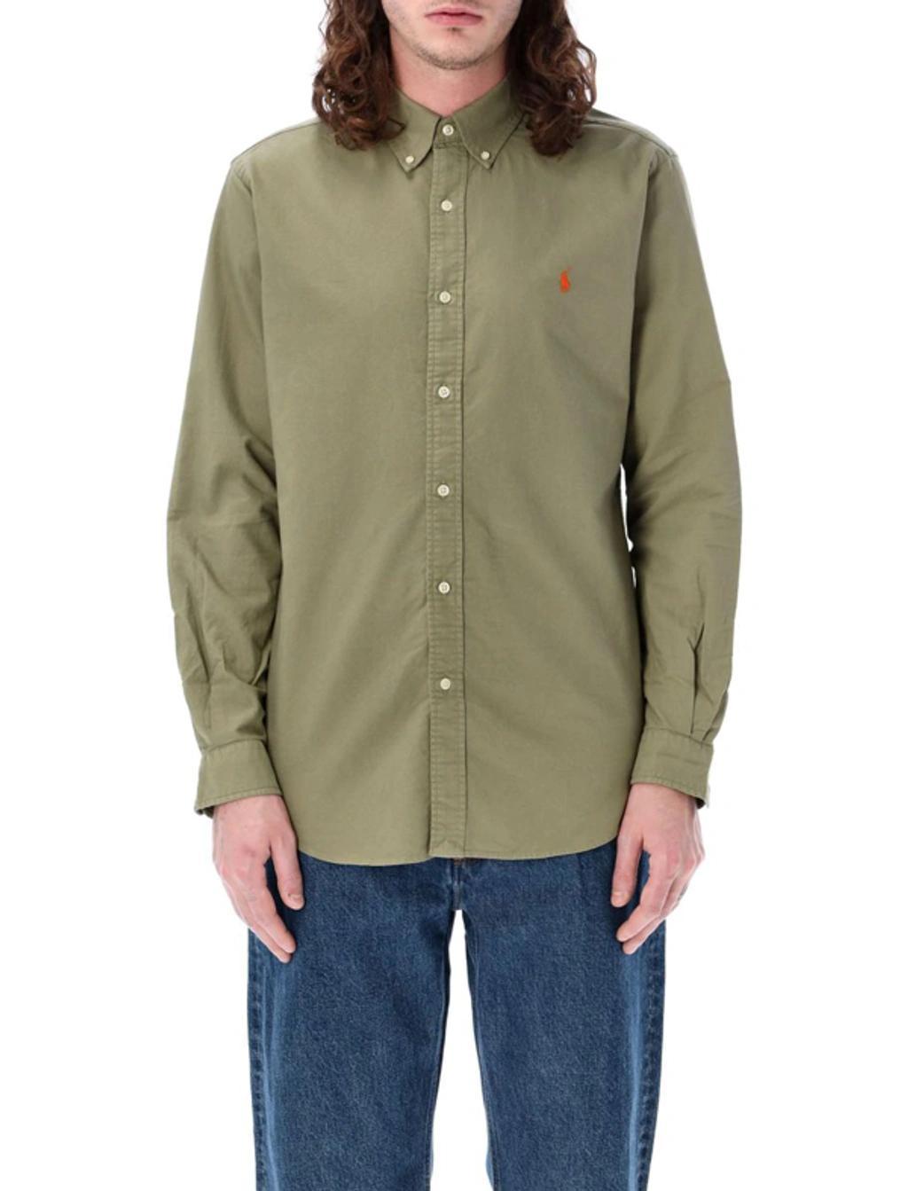 Oxford Shirt In 灰绿色 Product Image