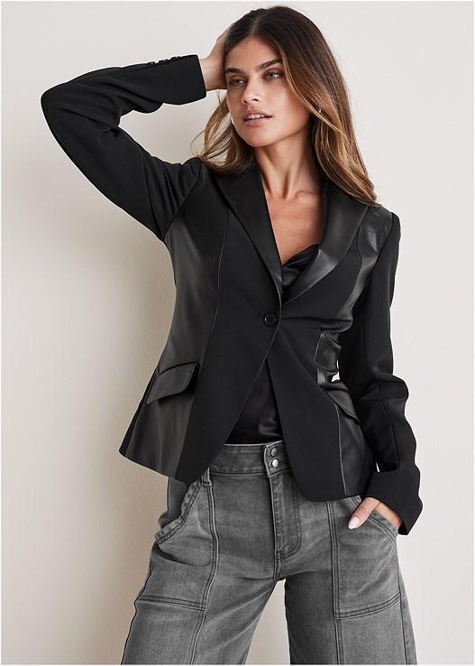 Peplum Contrast Blazer Product Image