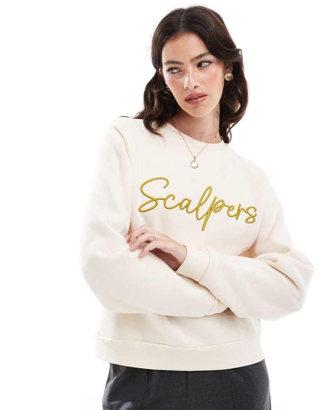 Scalpers Emb Sweater In Ecru   Product Image