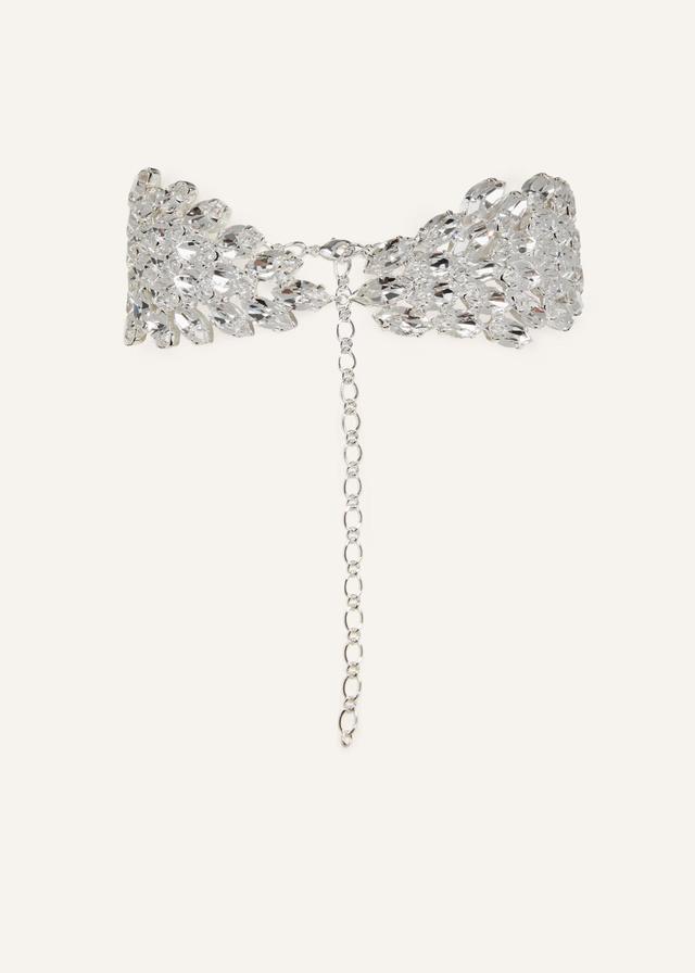 Crystal marquise choker in silver Product Image