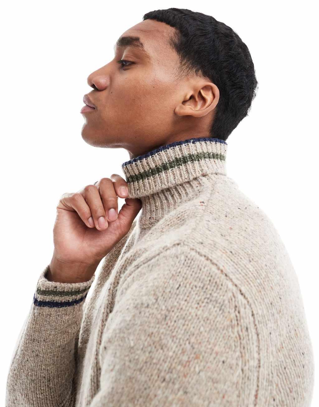 Scalpers Klint Turtleneck Tricot Sweater In Taupe   Product Image