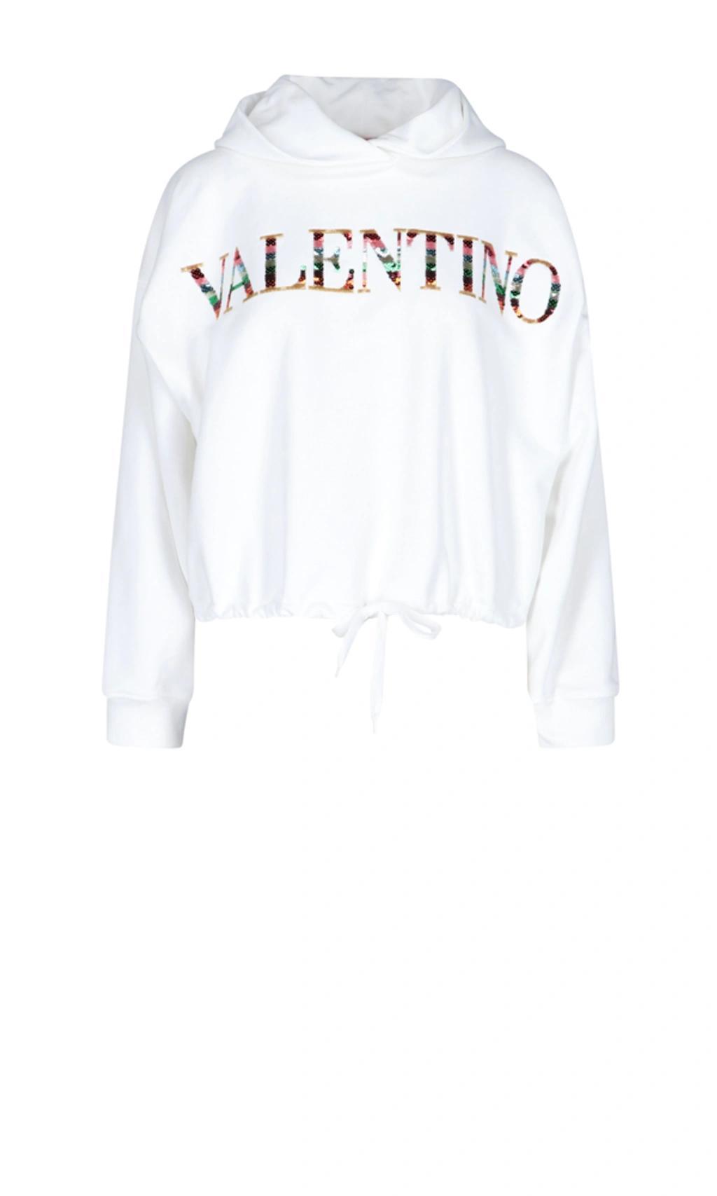 White Embroidered Logo Sweatshirt Product Image