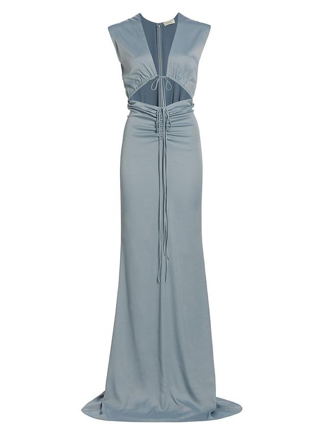 Womens Satin Drawstring Cut-Out Dress Product Image