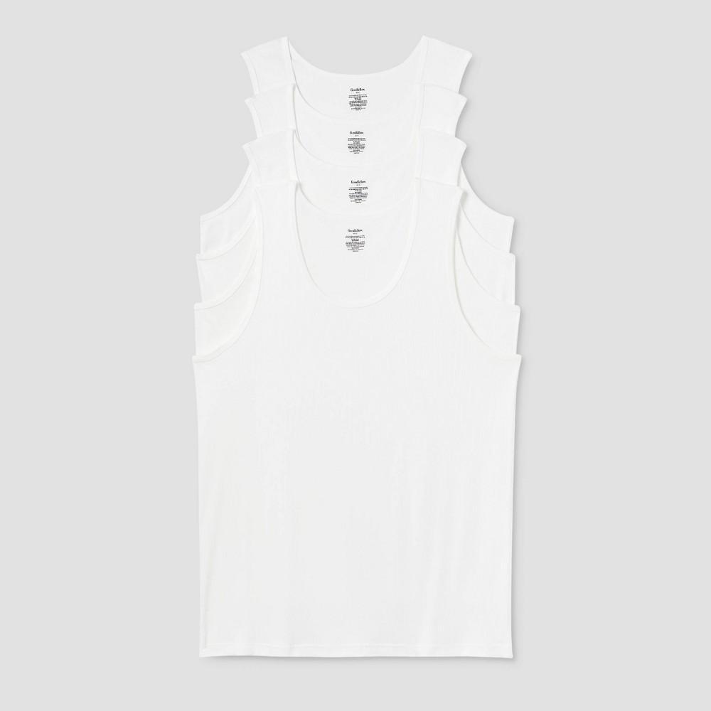 Mens Big & Tall 4pk Tank Top - Goodfellow & Co White 4XL Product Image