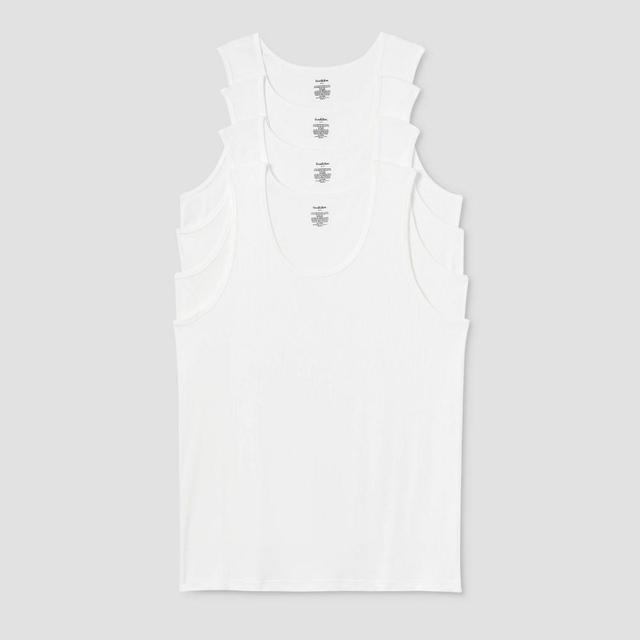 Mens Big & Tall 4pk Tank Top - Goodfellow & Co White Product Image