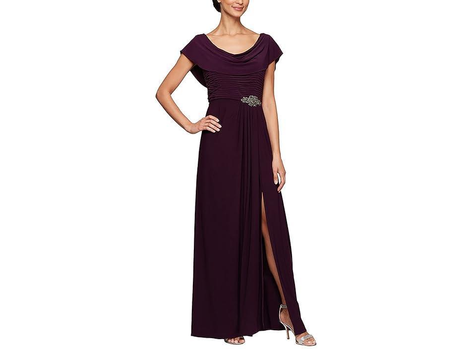 Alex Evenings Cowl Neck Beaded Waist Gown Product Image