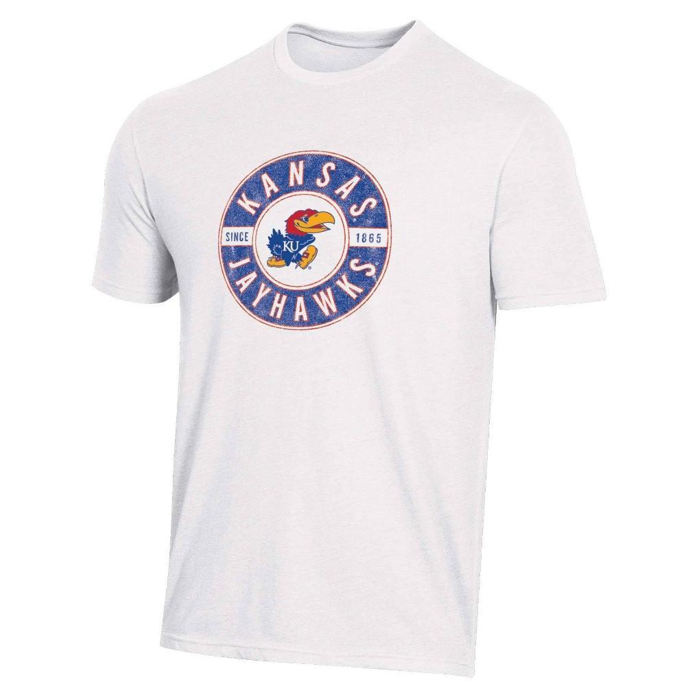 NCAA Kansas Jayhawks Mens White Biblend T-Shirt Product Image