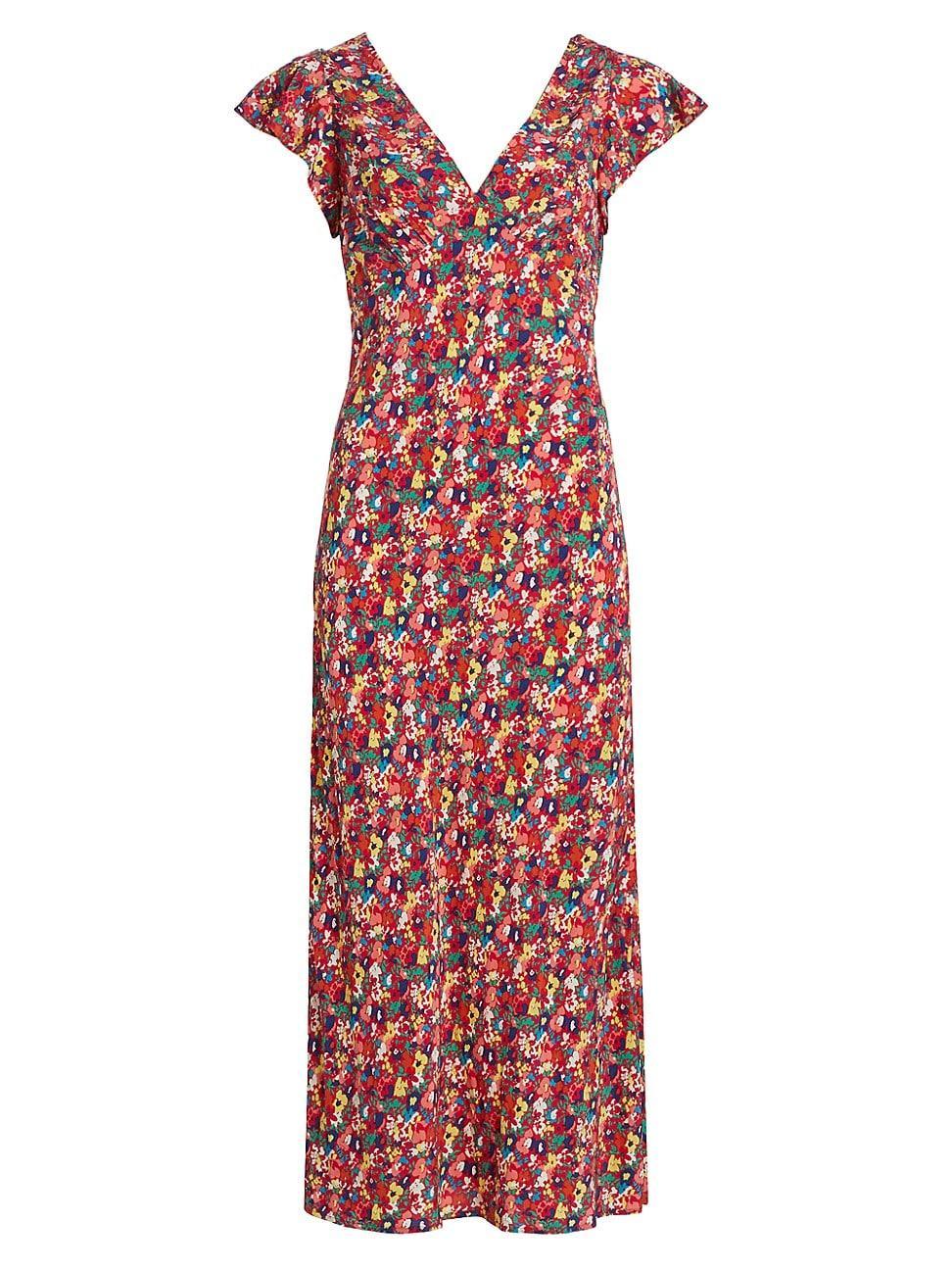 Womens Kenz Floral Midi-Dress Product Image