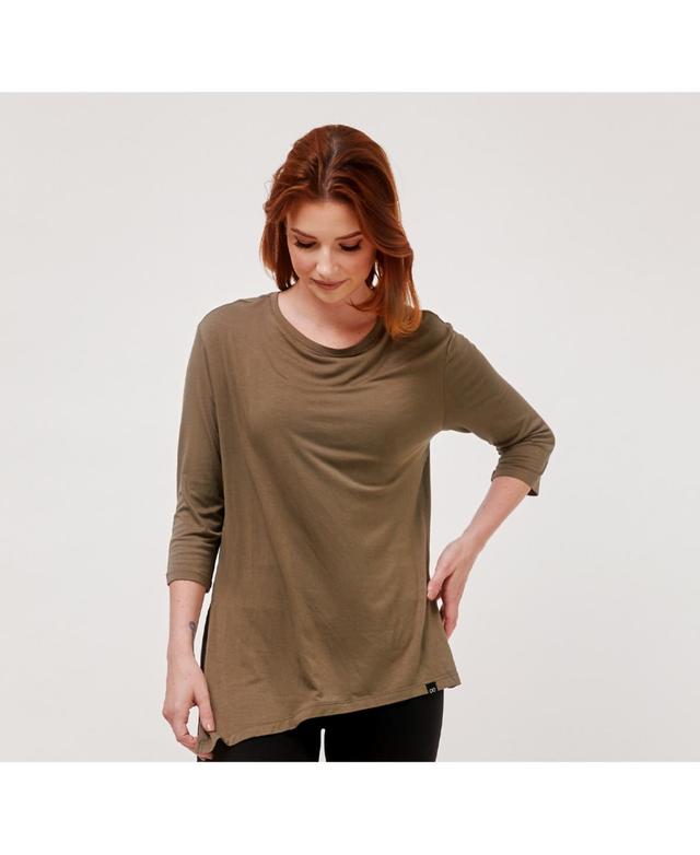 Rebody Active Womens Anen Side Tie 3/4 Sleeve Top for Women Product Image