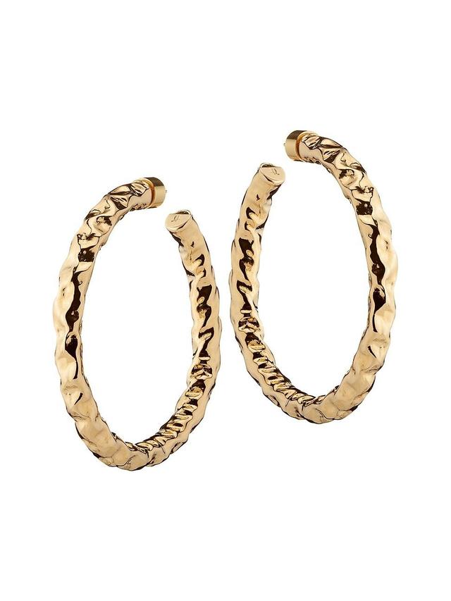 Womens Maeve 10K-Gold-Plated Petite Hoop Earrings Product Image