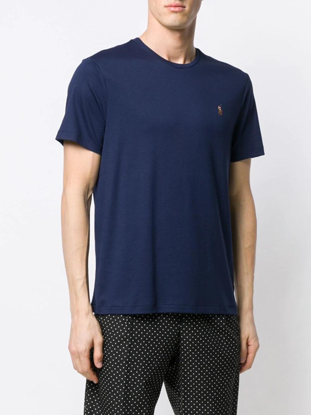 Polo-embroidered Cotton-jersey T-shirt In French Navy Product Image