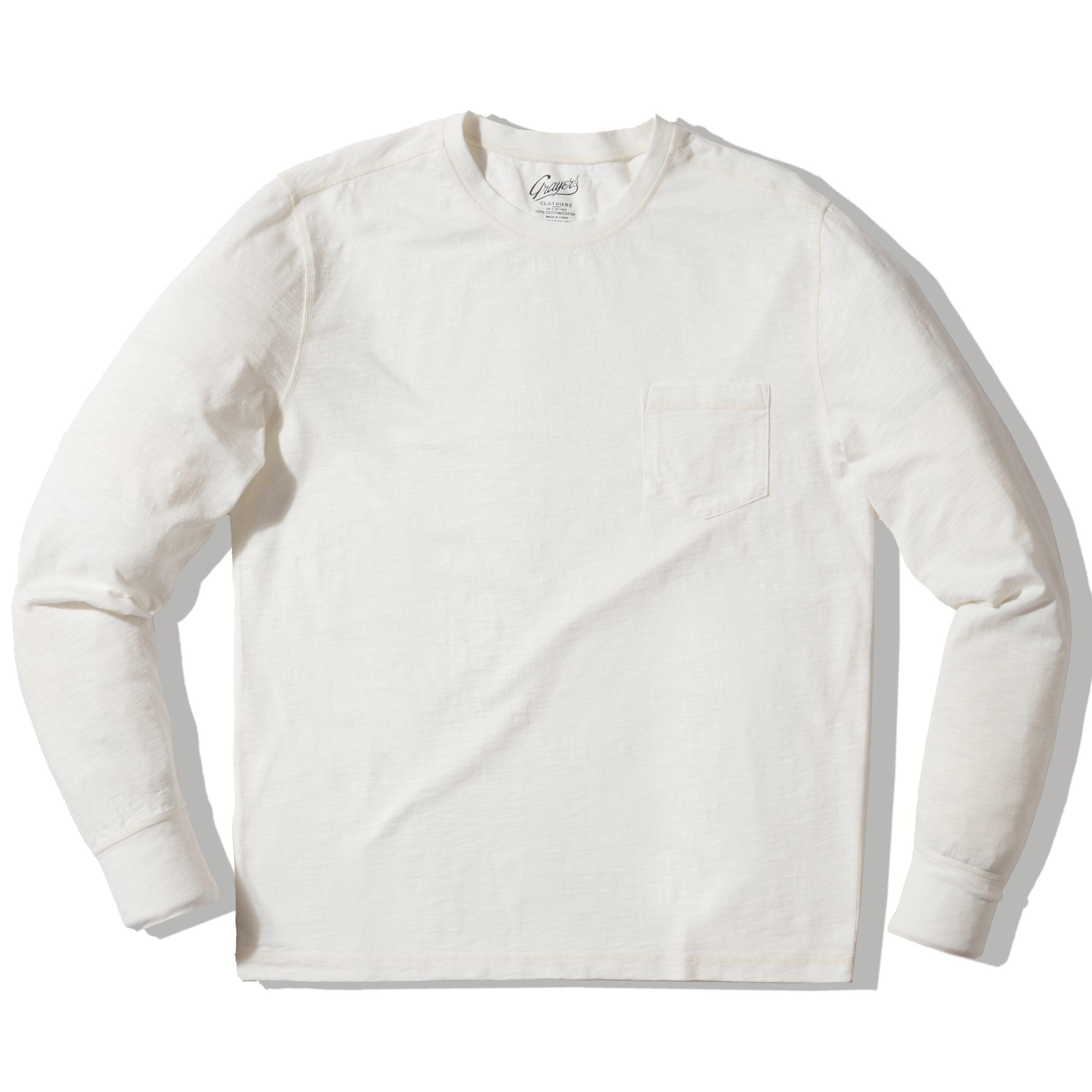 Hewitt Garment Dyed Pocket Tee - White Product Image