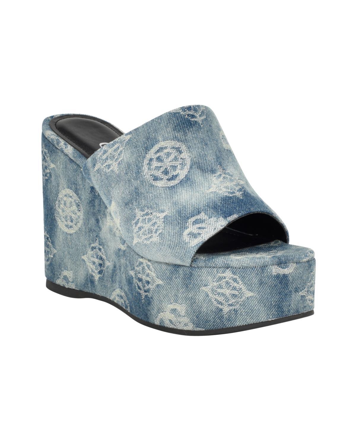 Guess Womens Yenisa Single Band Slide Platform Wedge Sandal Womens Shoes Product Image