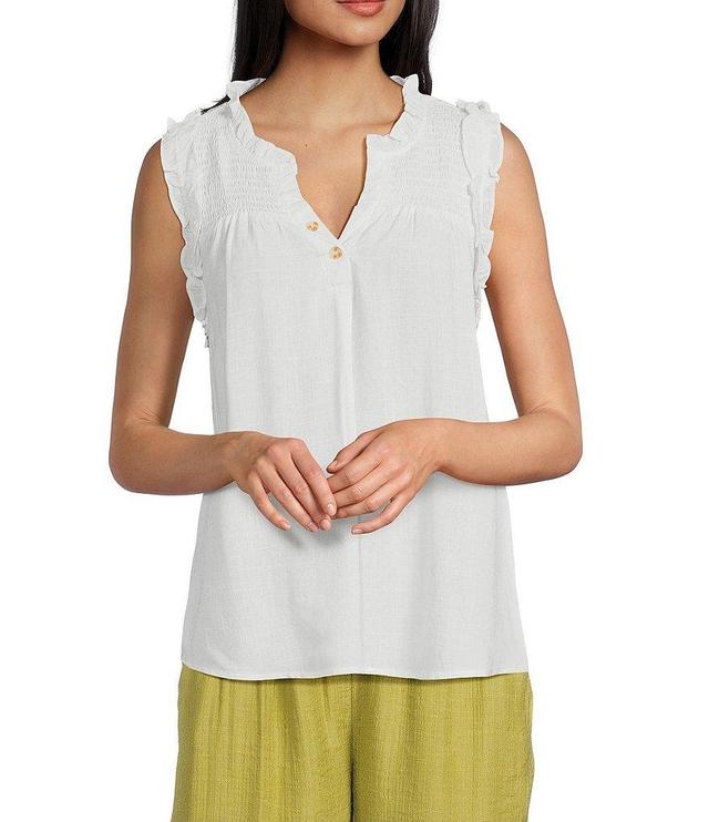 Blu Pepper Sleeveless Ruffle Smock Top Product Image