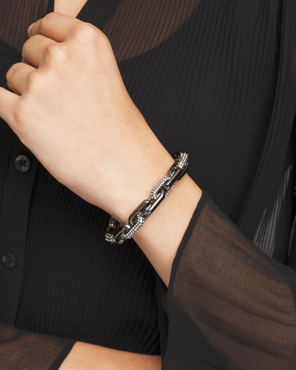 Hematite Link Pavé Stretch Bracelet Product Image