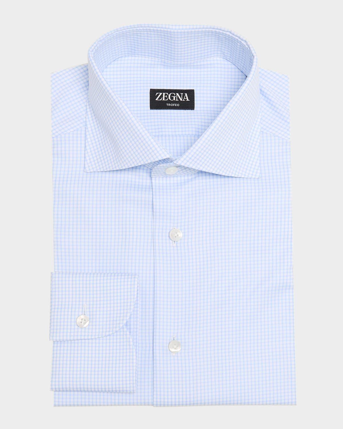 Mens Trofeo Cotton Graph Check Dress Shirt Product Image