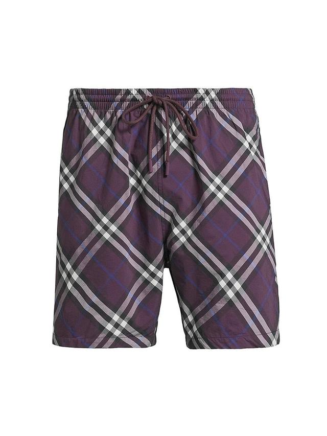 Mens Plaid Drawstring Swim Shorts Product Image