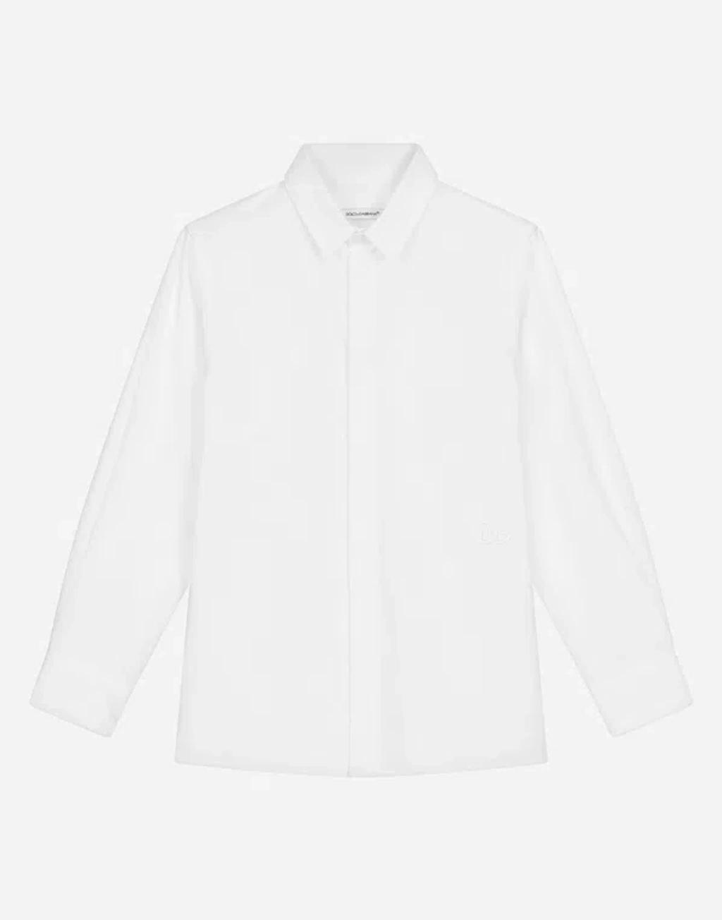 Long-sleeved Poplin Shirt In White product image