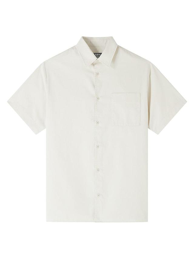 Mens Cotton Button-Front Shirt Product Image