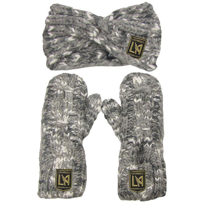 Womens ZooZatz Gray LAFC Marled Headband and Mittens Set Product Image