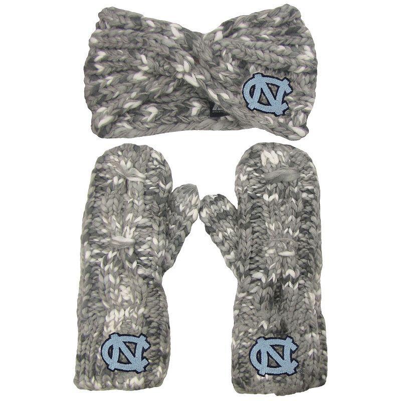 Womens ZooZatz North Carolina Tar Heels Logo Marled Headband and Mitten Set Product Image