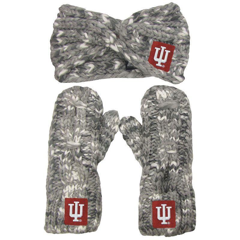 Womens ZooZatz Indiana Hoosiers Logo Marled Headband and Mitten Set Product Image