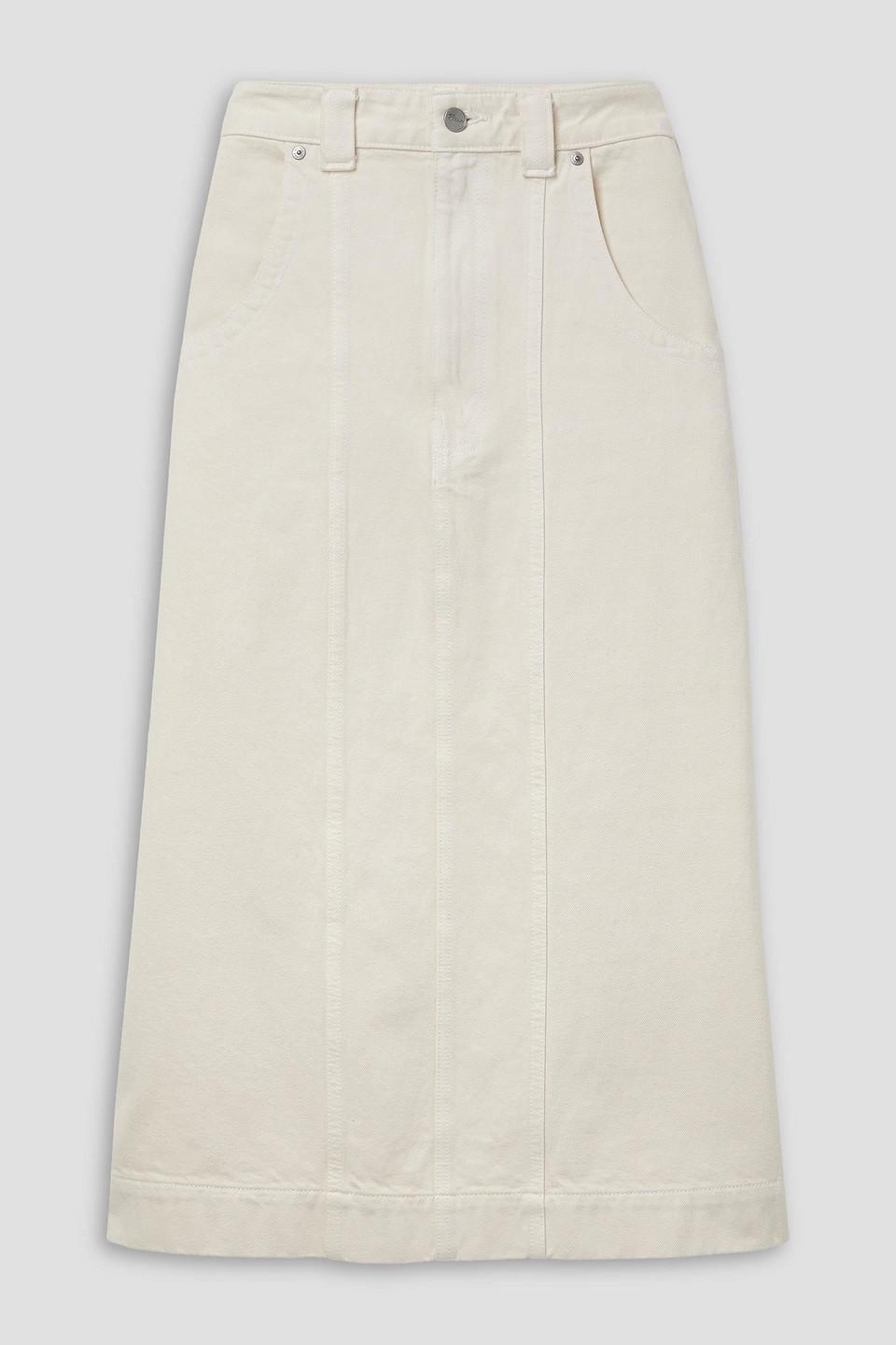 Caroline Denim Midi Skirt In Ivory Product Image