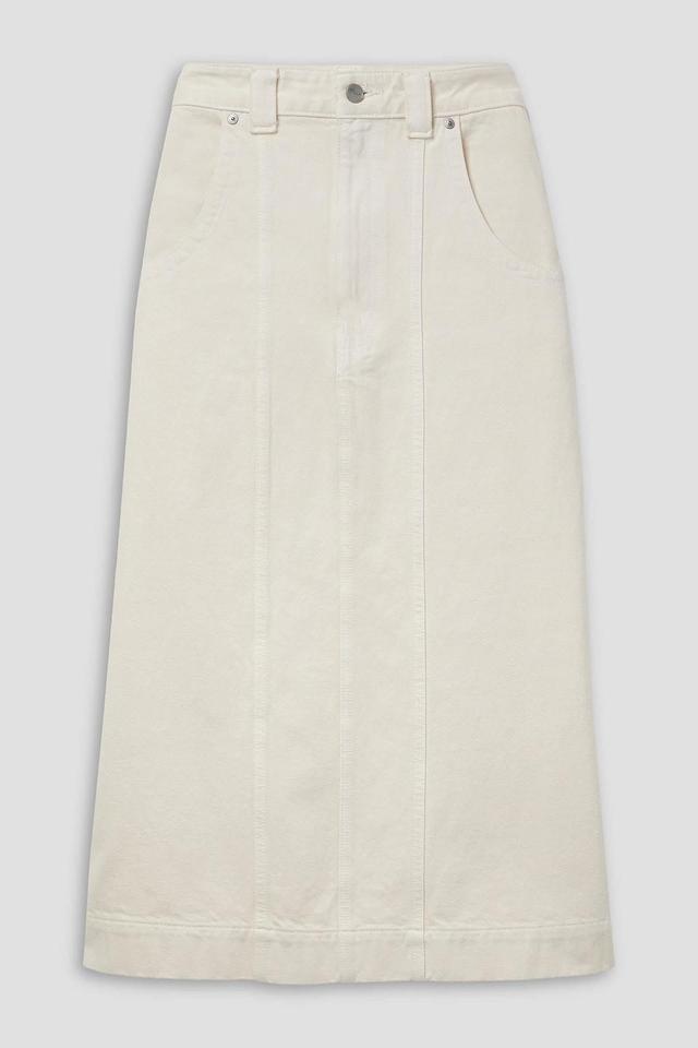 Caroline Denim Midi Skirt In Ivory Product Image