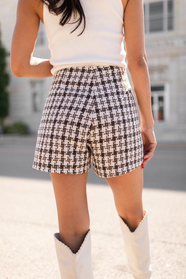 Sweet Escapes Brown Plaid Skort Product Image