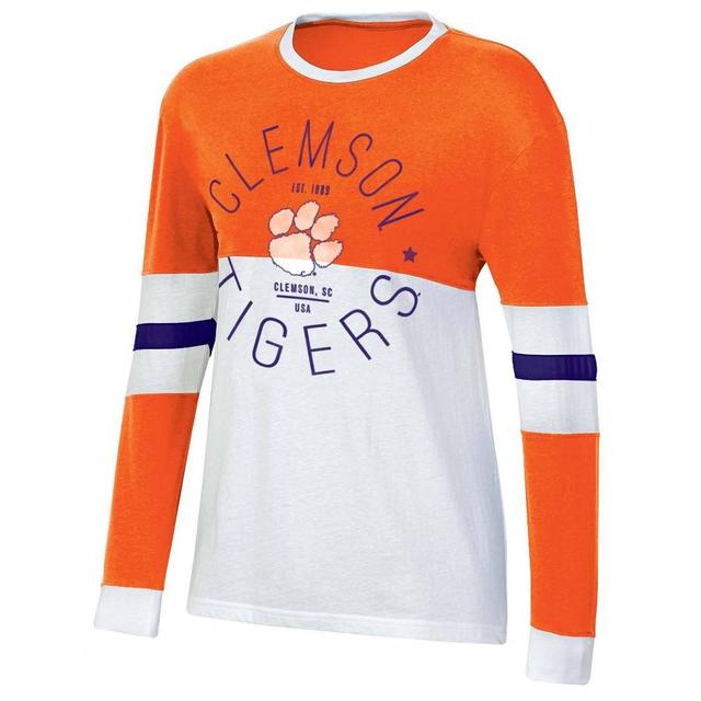 NCAA Clemson Tigers Womens Long Sleeve Color Block T-Shirt Product Image