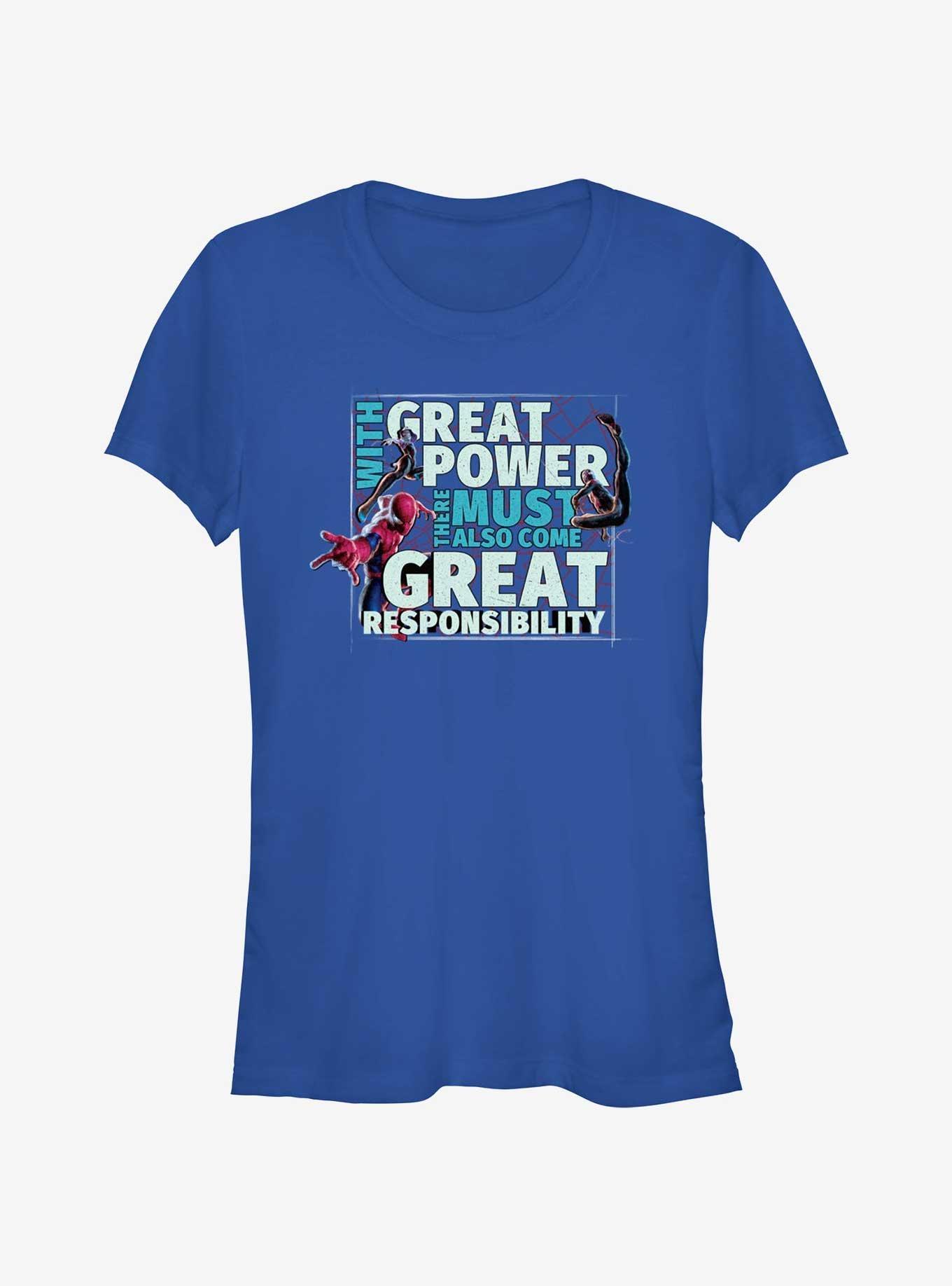 Marvel Spider-Man Power And Responsibility Girls T-Shirt Product Image