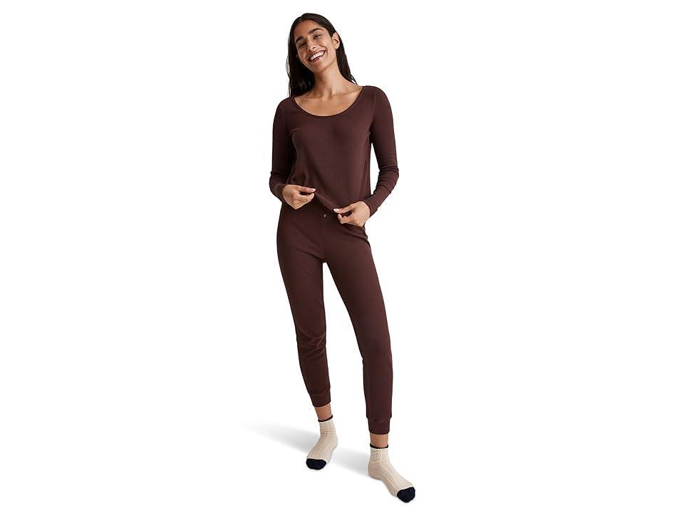 Madewell Pointelle Pajama Set in Ditsy Floral (Chocolate Raisin) Women's Pajama Sets Product Image