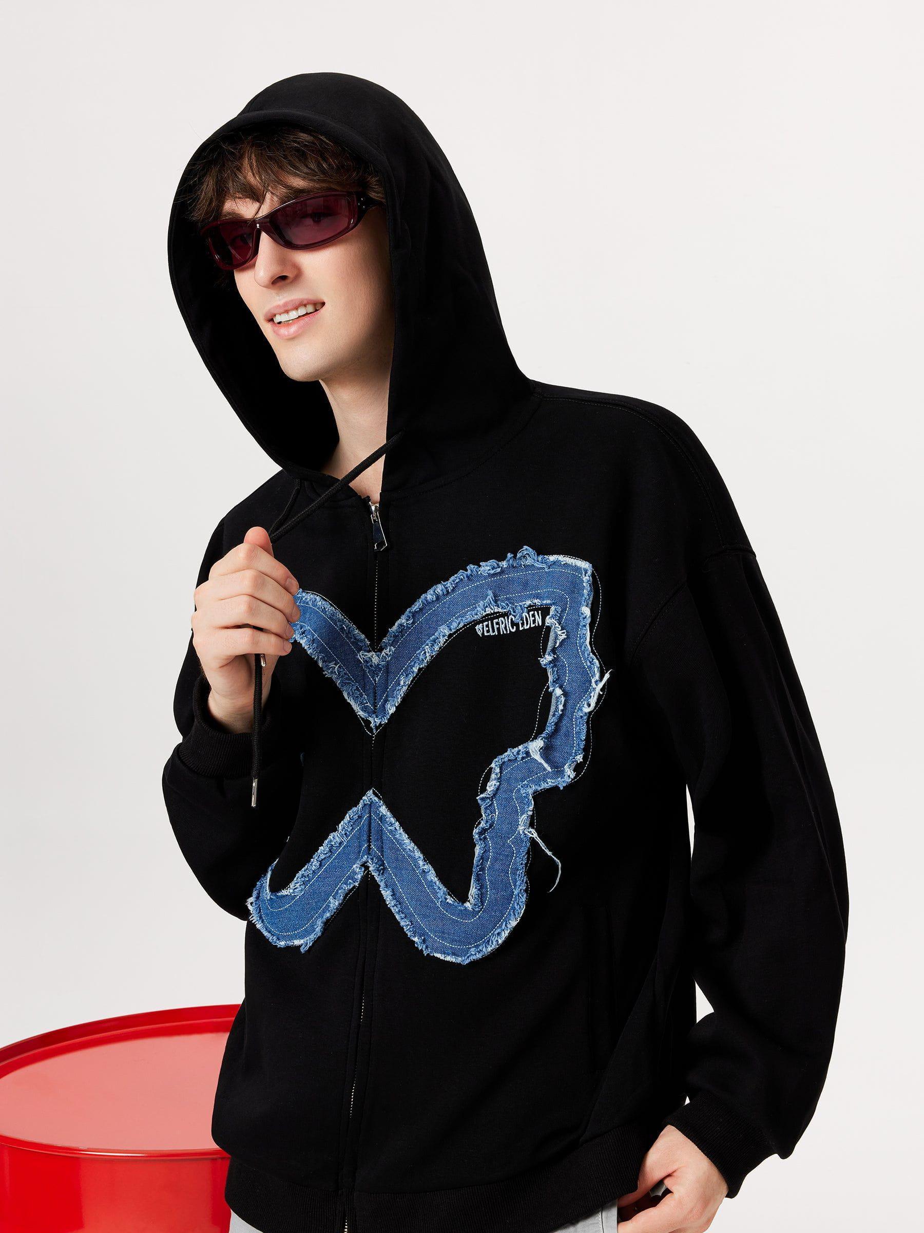 Aelfric Eden Applique Embroidery Butterfly Zip Up Hoodie Product Image