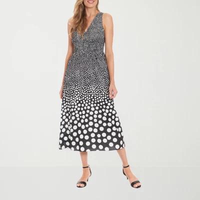 London Times Womens Sleeveless Dots Maxi Dress product image