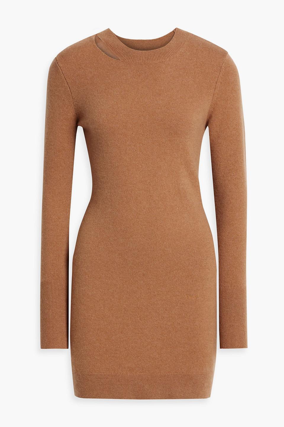 Cutout Cashmere-blend Dress In Camel product image