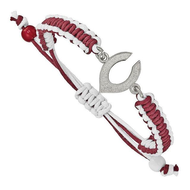 Stainless Steel LogoArt Cincinnati Reds Adjustable Cord Bracelet, Womens Product Image