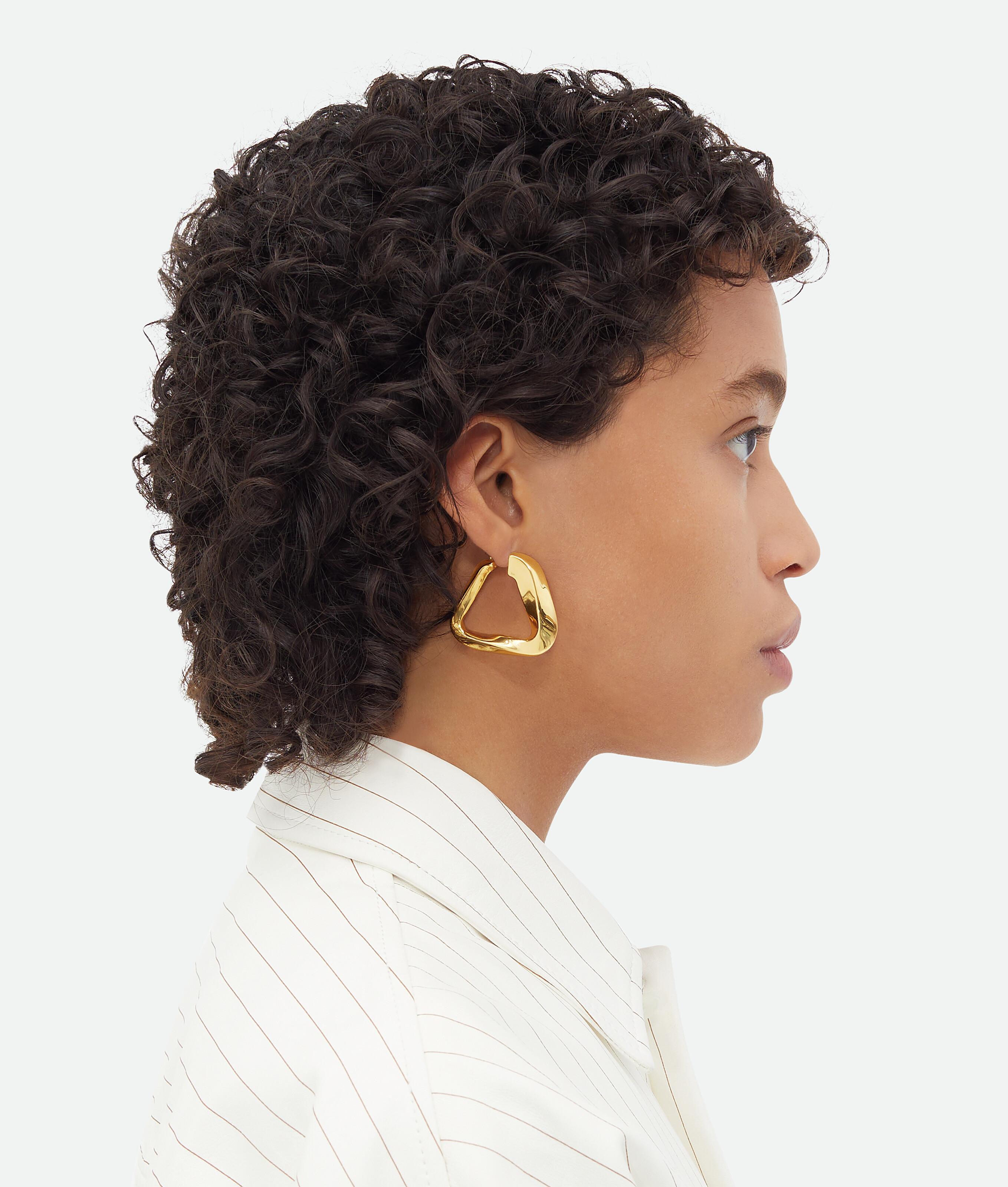 Large Twist Triangle Hoop Earrings Product Image