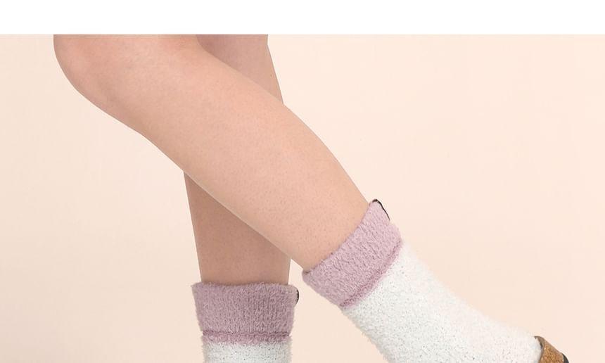 Two-Tone Fluffy Socks Product Image