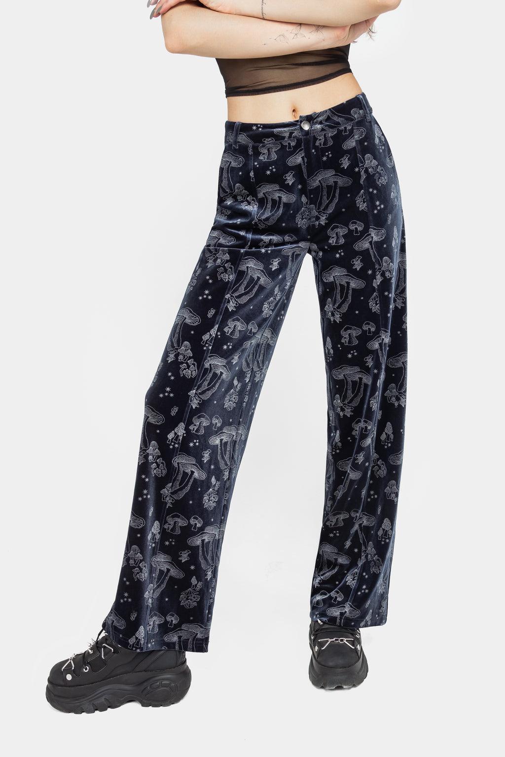 Faefire Foil Print Velour Wide Leg Trousers Product Image