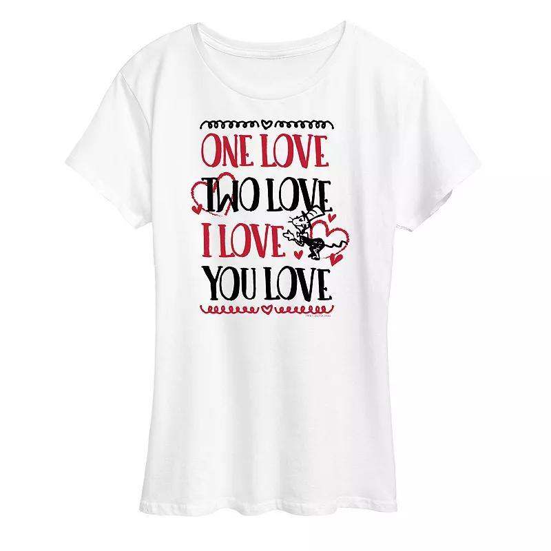 Womens Dr. Seuss One Love Two Love Graphic Tee Grey Gray product image