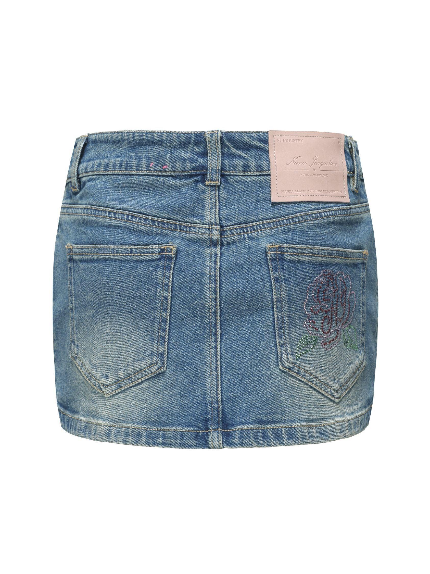 Chloe Rose Denim Mini Skirt Product Image