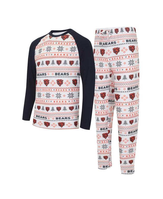 Mens Concepts Sport /Navy Chicago Bears TinselRaglan Long Sleeve T-Shirt & Pants Sleep Set Product Image