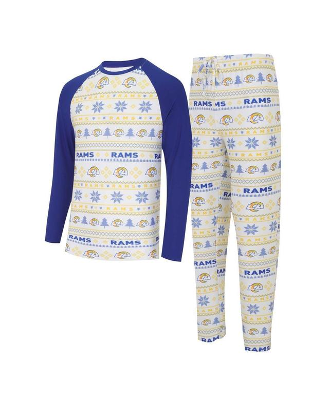 Mens Concepts Sport /Royal Los Angeles Rams TinselRaglan Long Sleeve T-Shirt & Pants Sleep Set Product Image