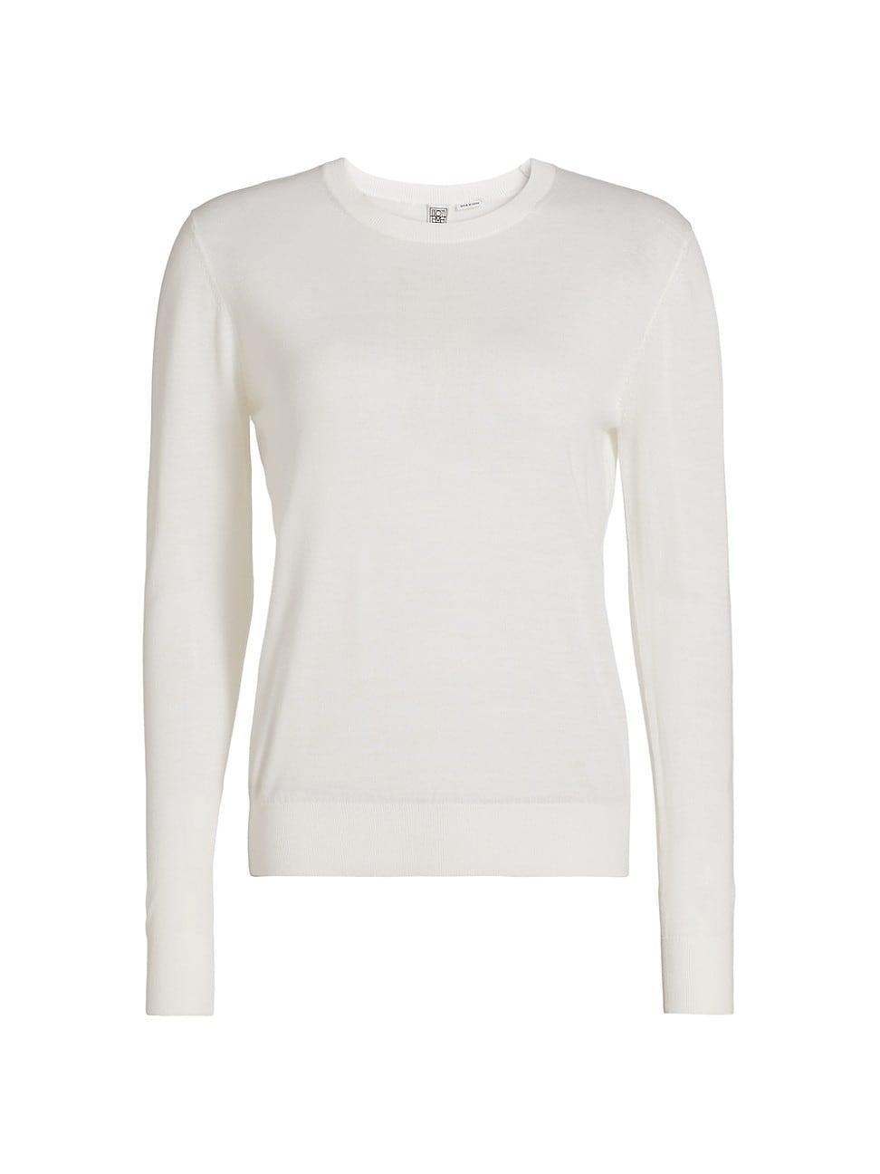 Womens Fine Knit Crewneck Sweater Product Image