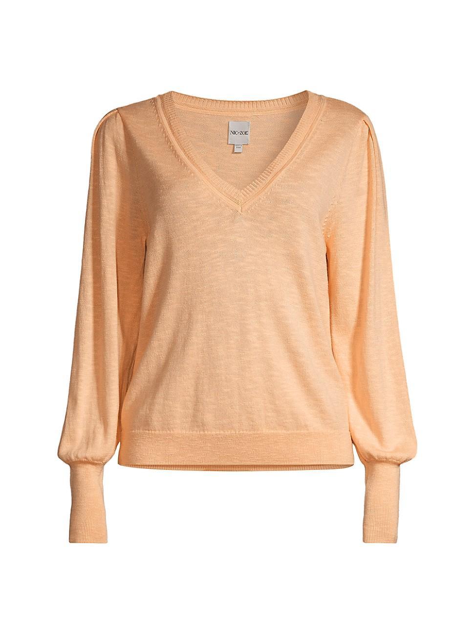 Womens Slub V-Neck Sweater Product Image